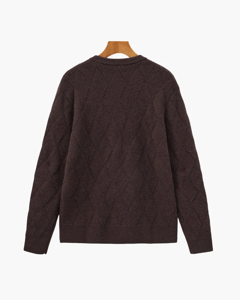 Diamond Knit Crewneck Sweater