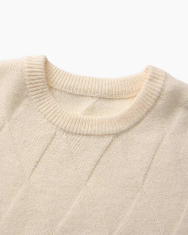 Diamond Knit Crewneck Sweater