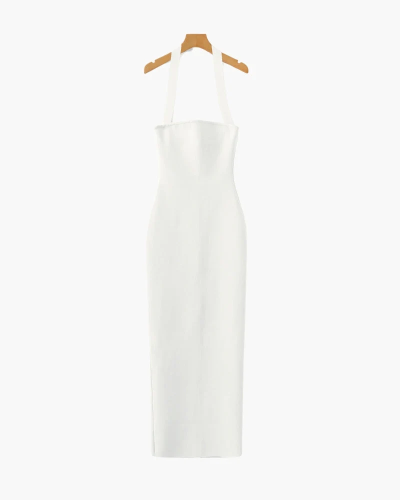 Halter Neck Slim Fit Maxi Dress