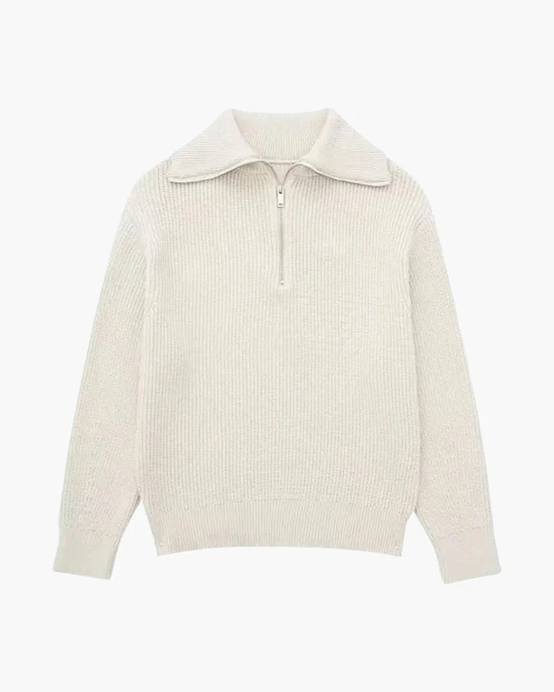 Striped Zip Up Sweater